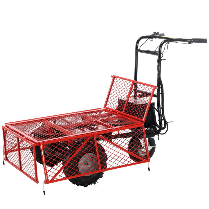 Wheelbarrow Utility Cart Electric Powered Cart 48V28Ah 500W  Capacity 500lbs (230kg)  Material Hauler 1000lbs Towing