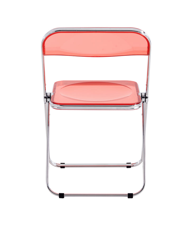 RED Clear Transparent Folding Chair Chair Pc Plastic Living Room Seat