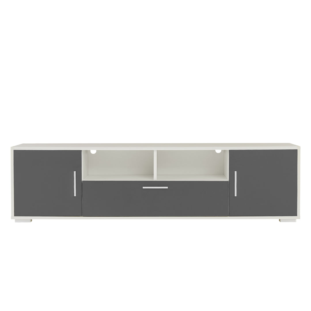 FashionTV stand,TV Cabinet,entertainment center TV station,TV console,console with LED light belt, light belt can be remote control,with cabinets,open cells,for the living room,bedroom,white+dark gray