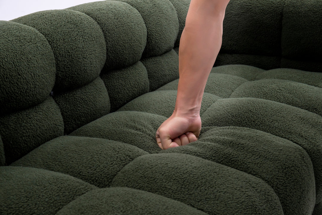 [New+Video]2146 Sofa includes two pillows 80" green  fleece for living room bedroom