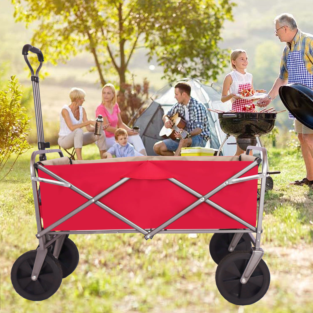 Outdoor Garden Multipurpose Micro Collapsible Beach Trolley Cart Camping Folding Wagon