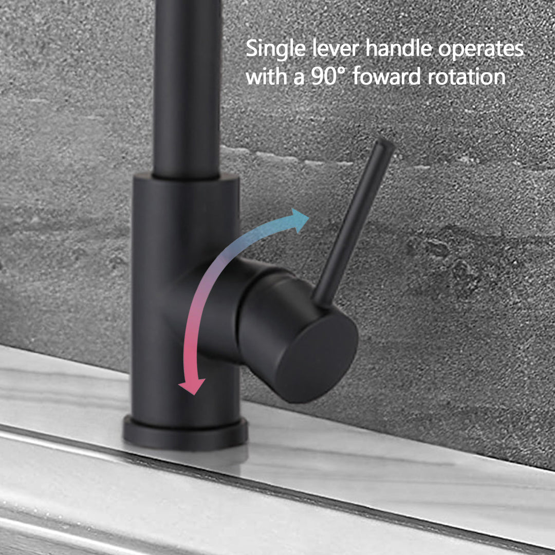 Stainless Steel Pull Down Kitchen Faucet with Sprayer Matte Black