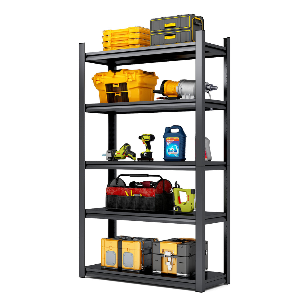 Storage Shelves 5 Tier Heavy Duty Metal Shelving Unit Adjustable Shelving Units and Storage Rack Kitchen Garage Shelf H72 * W47.2 * D23.6