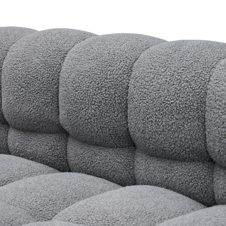 2146  Sofa Include Two Pillows 80" Gray Grain Fleece Fabric Suitable For Living Room Bedroom Apartment