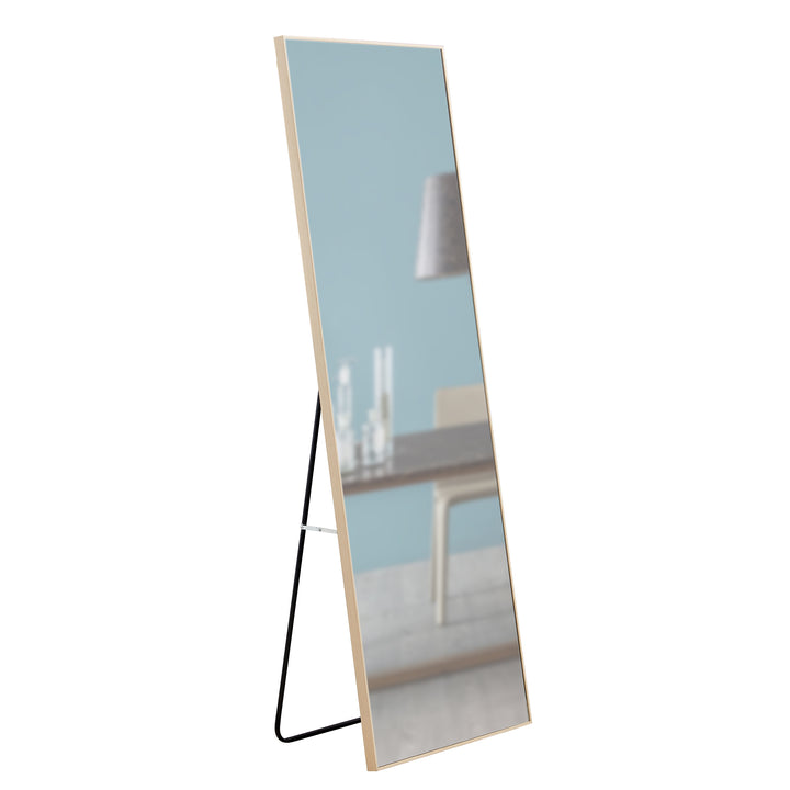 3rd generation, solid wood frame full length mirror in light oak color, large floor mirror, dressing mirror, decorative mirror, suitable for bedrooms, living rooms, clothing stores 65"*23"