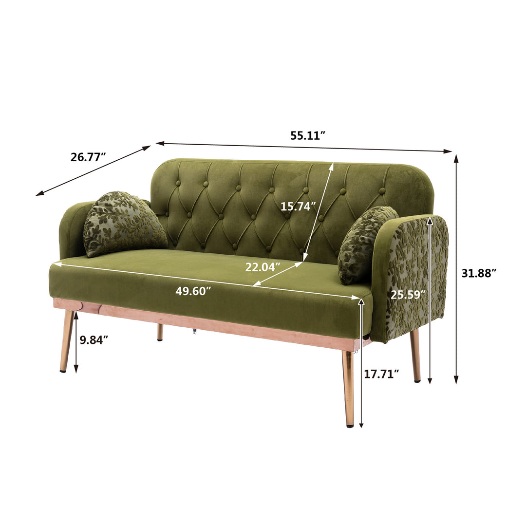 COOLMORE  Velvet  Sofa , Accent sofa .loveseat sofa with metal feet