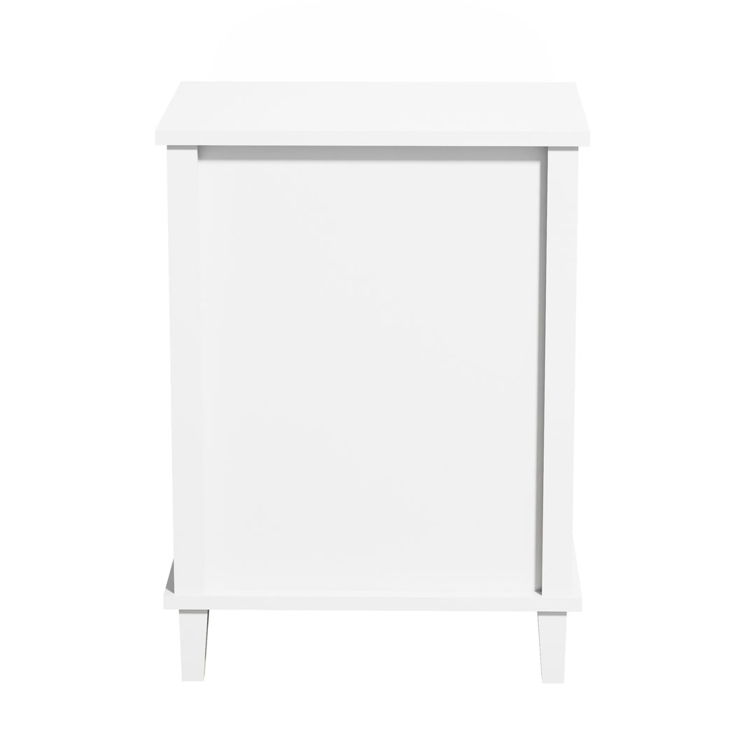 26.77''H Wooden Nightstand with One Drawer One Shelf for Kids, Adults, White