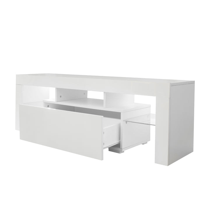 Entertainment TV Stand, Large TV Stand TV Base Stand with LED Light TV Cabinet.