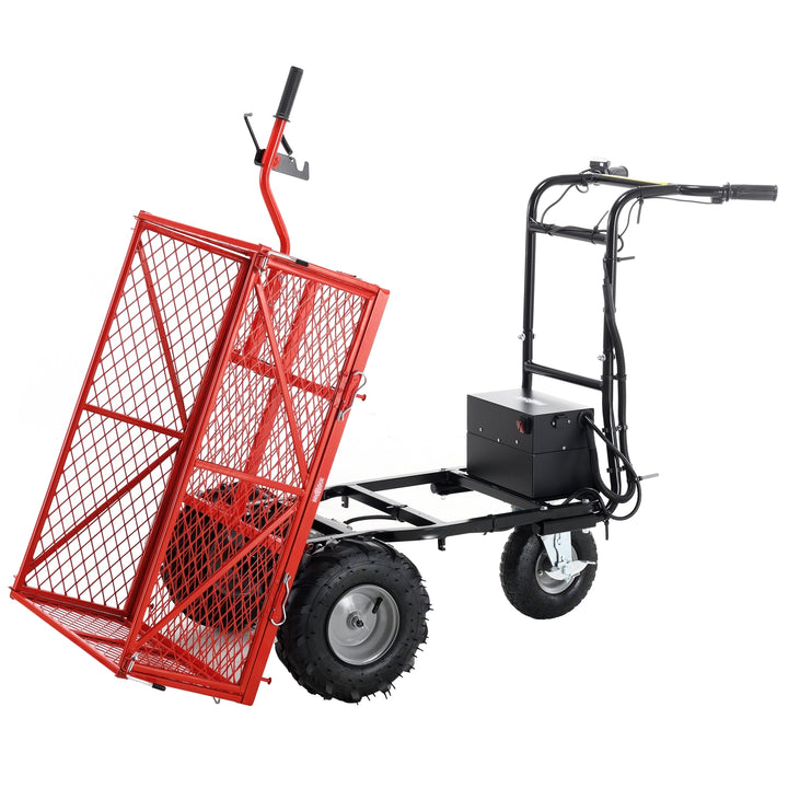 Wheelbarrow Utility Cart Electric Powered Cart 48V28Ah 500W  Capacity 500lbs (230kg)  Material Hauler 1000lbs Towing