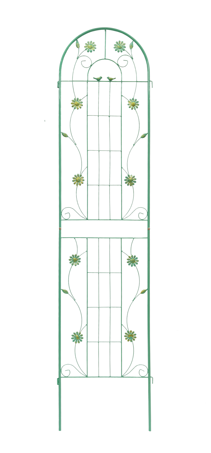 2 Pack Metal Garden Trellis 86.7" x 19.7" Rustproof Trellis for Climbing Plants Outdoor Flower Support Green