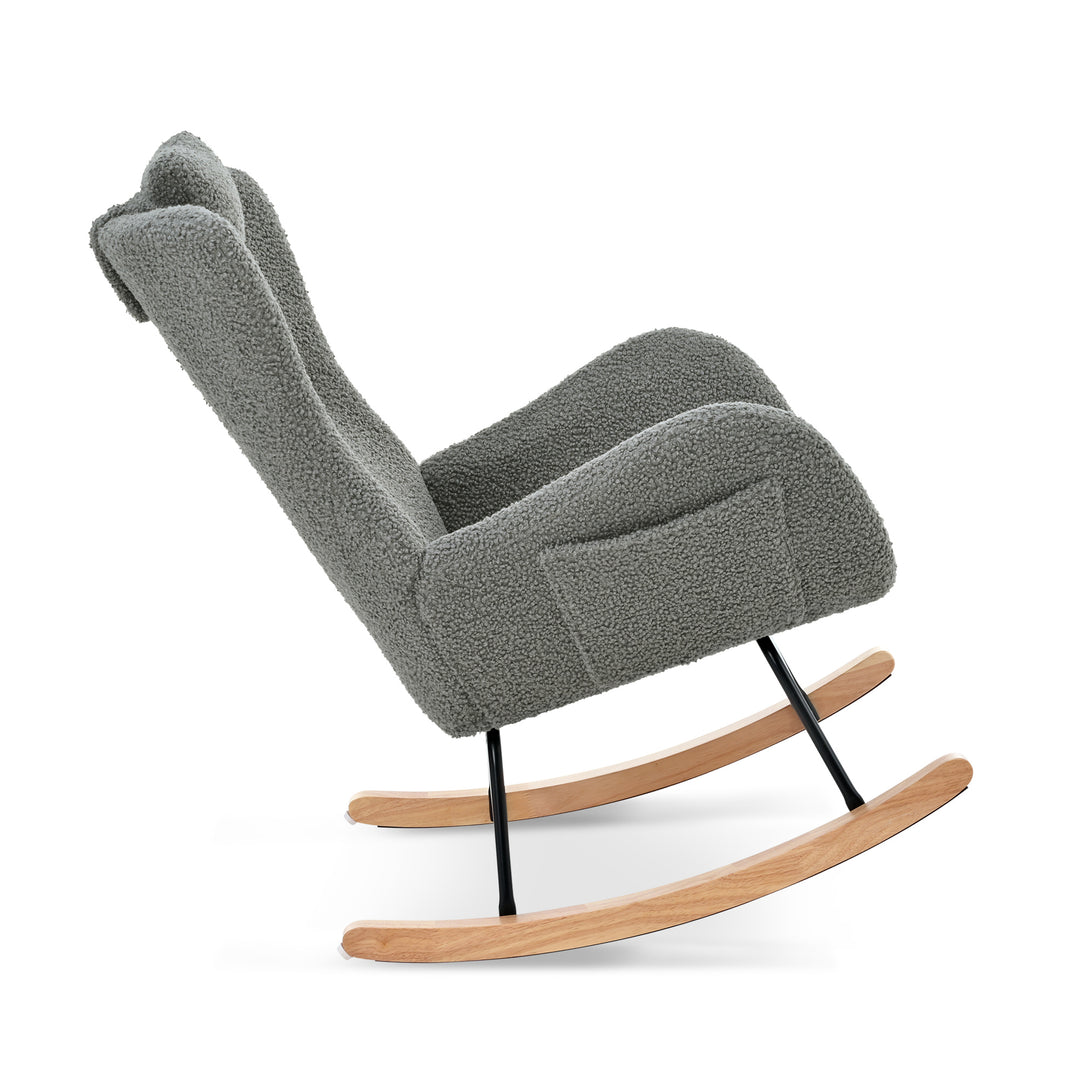 Rocking Chair - with rubber leg and cashmere fabric, suitable for living room and bedroom