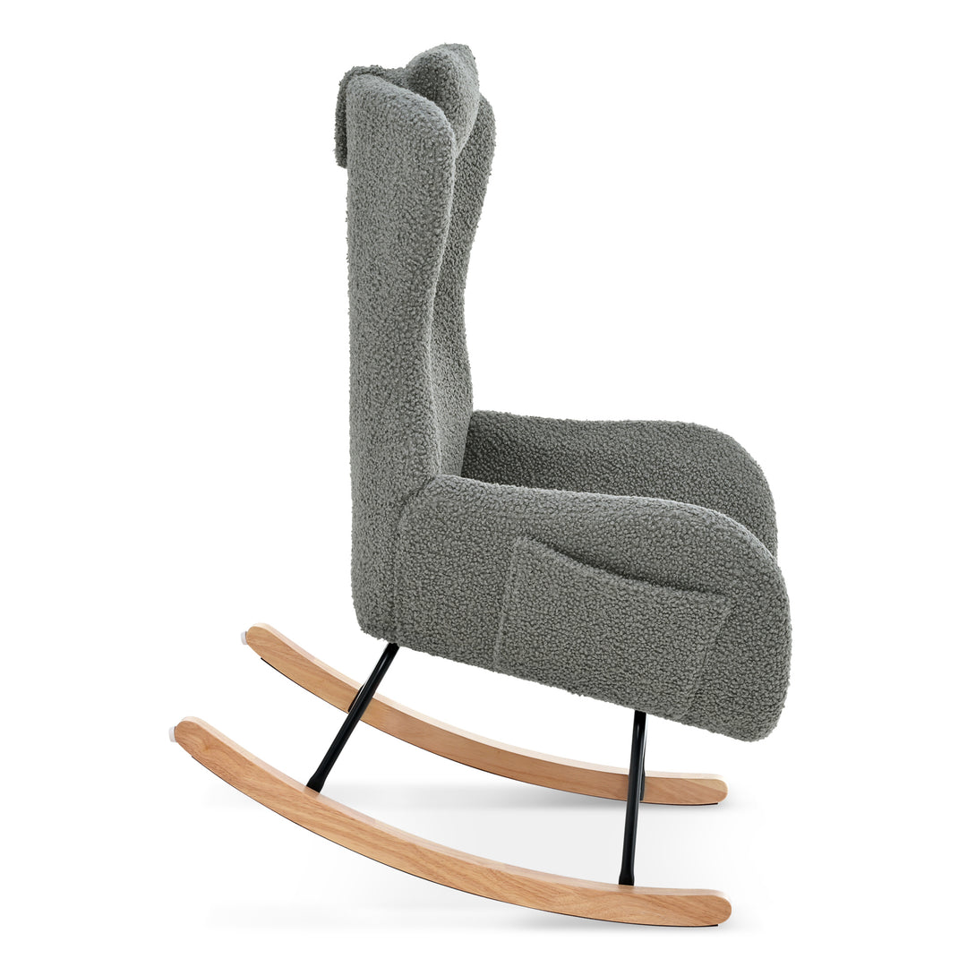 Rocking Chair - with rubber leg and cashmere fabric, suitable for living room and bedroom