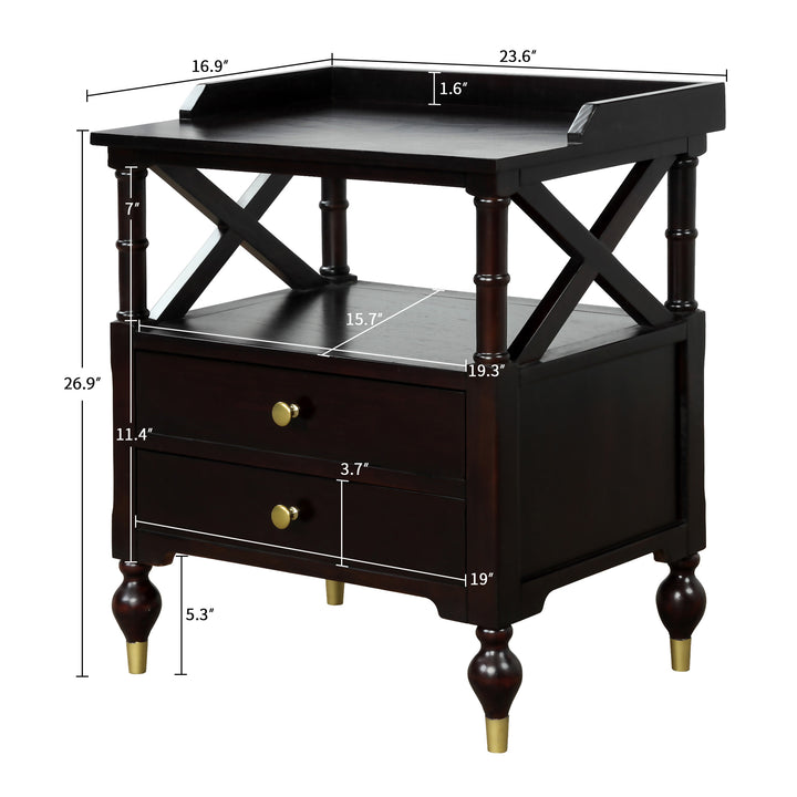 Modern Black Cherry 2 Drawer Nightstand(OLD SKU:WF195932AAJ)