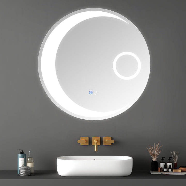 24 Inch Switch-Held Memory LED Mirror, Wall-Mounted Vanity Mirrors, Bathroom Anti-Fog Mirror, Dimmable Bathroom Mirror