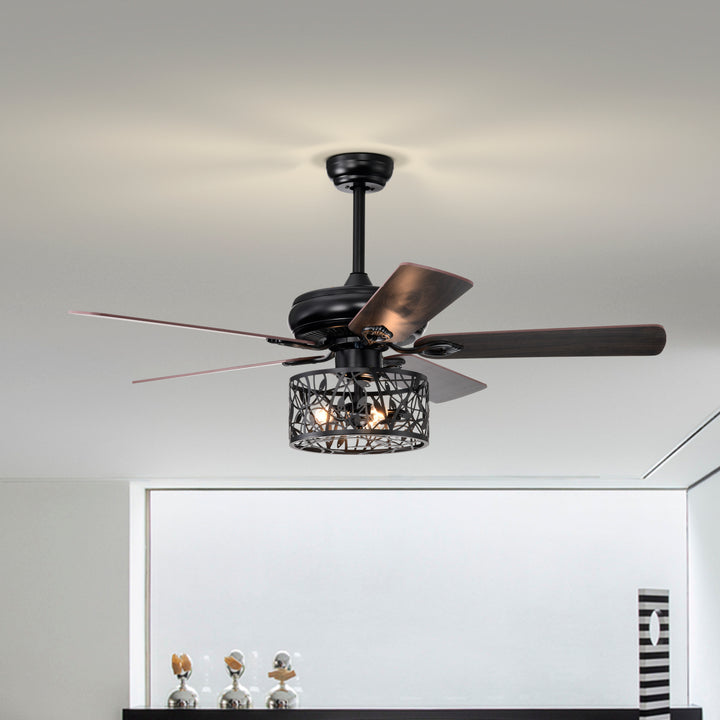 Farmhouse Industrial 52-inch Ceiling Fan (Optional Remote&2 Color Option Blades)  or Bedroom, Living Room, Dining Room