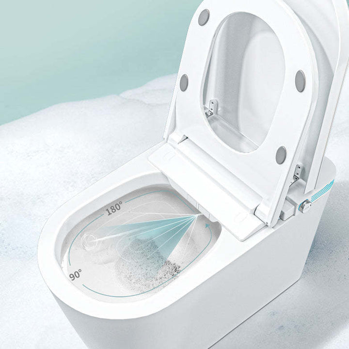 Smart Bidet Toilet with Heated Seat, Smart Toilet with AUTO Open&Close, Posterior Cleaning,Lady Care Wash, Wireness Remote Control&HD LCD Display