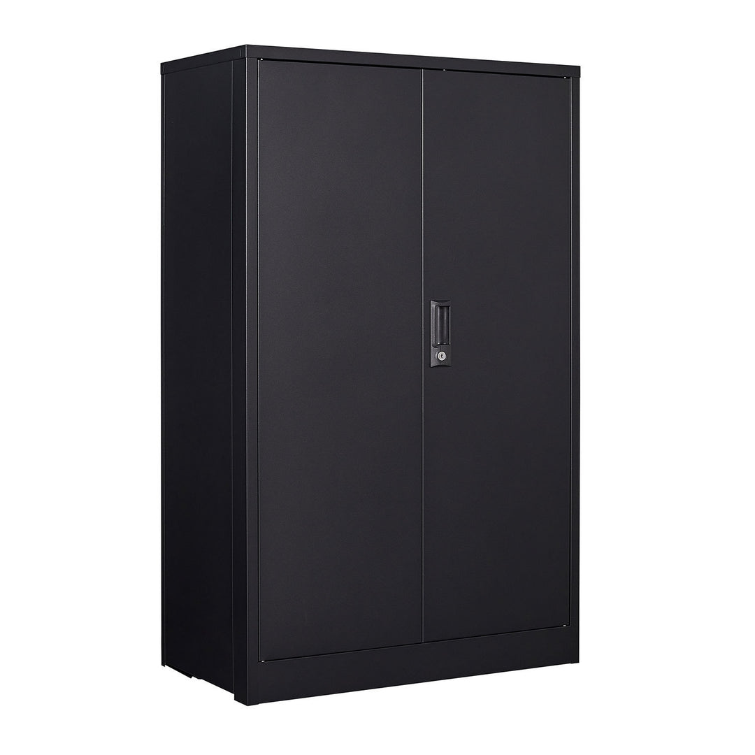 Metal Storage Cabinet with Locking Doors and Adjustable Shelf, Folding Filing Storage Cabinet , Folding Storage Locker Cabinet for Home Office,School,Garage, Black