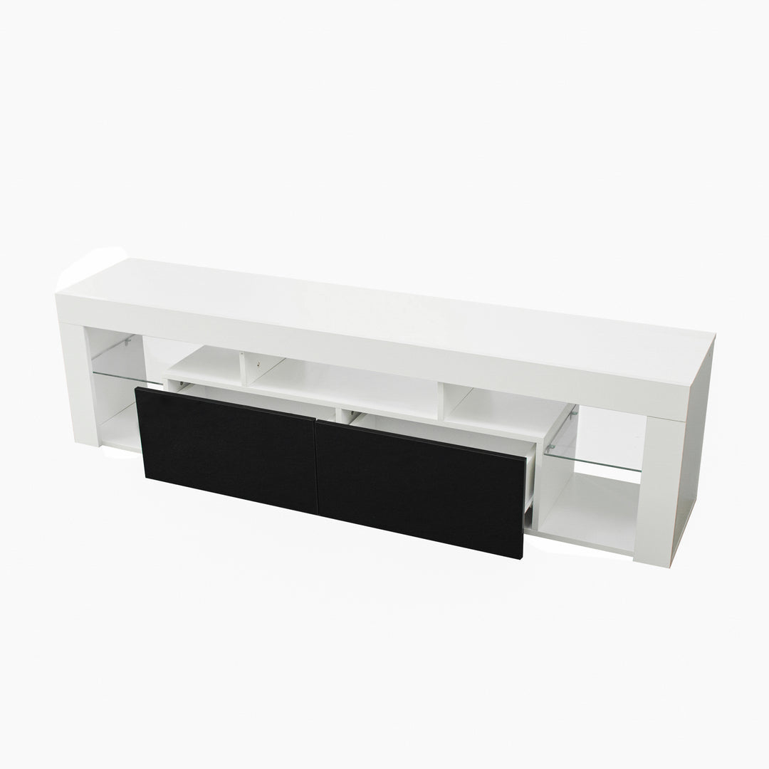 FURNITURE & TV Stand  160 LED Wall Mounted Floating 63" TV Stand (White/Black)