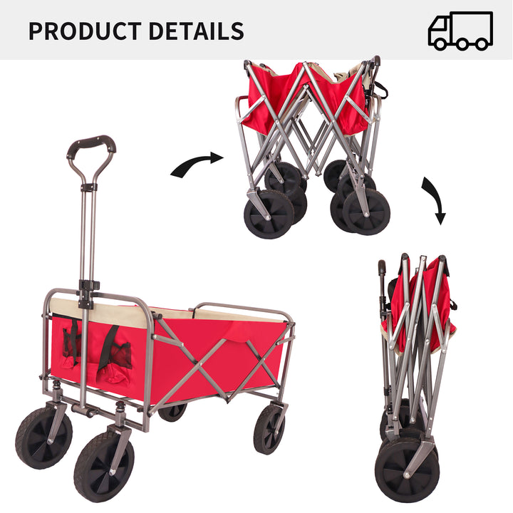 Outdoor Garden Multipurpose Micro Collapsible Beach Trolley Cart Camping Folding Wagon