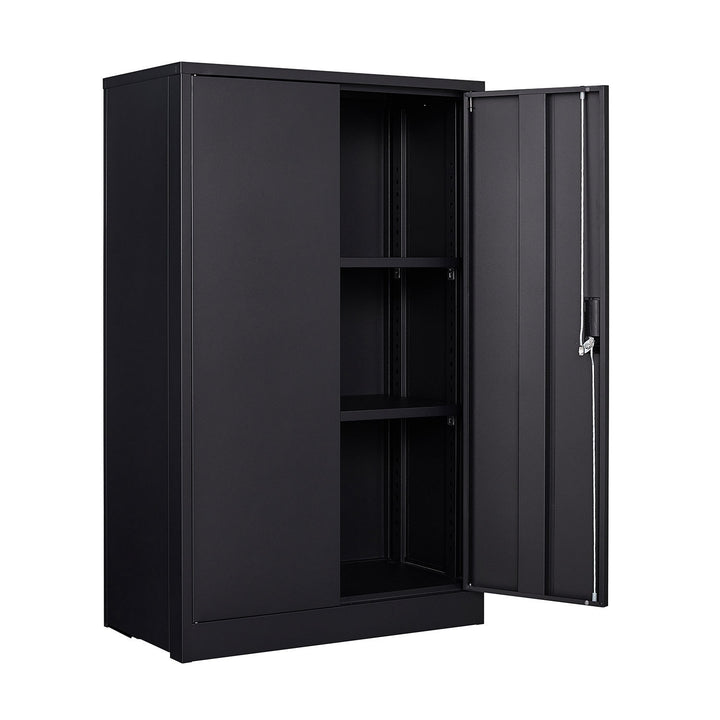 Metal Storage Cabinet with Locking Doors and Adjustable Shelf, Folding Filing Storage Cabinet , Folding Storage Locker Cabinet for Home Office,School,Garage, Black