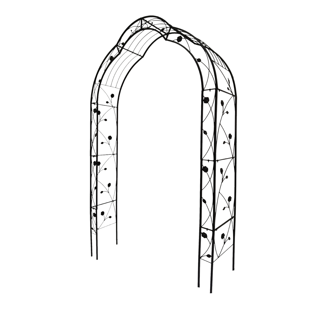 Metal Garden Arch Assemble Freely with 8 Styles Garden Arbor Trellis Climbing Plants Support Rose Arch Black