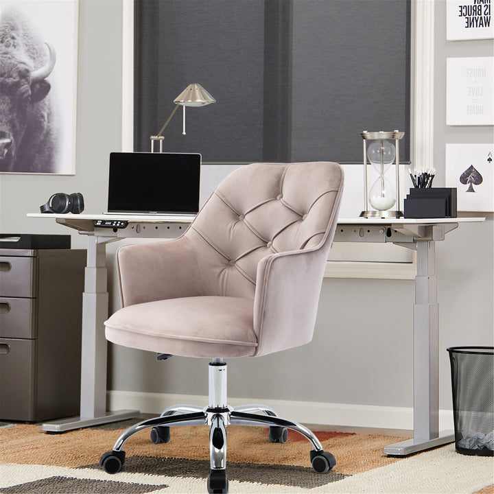 COOLMORE Velvet Swivel Shell Chair for Living Room, Modern Leisure Arm Chair ,Office chair  Grey