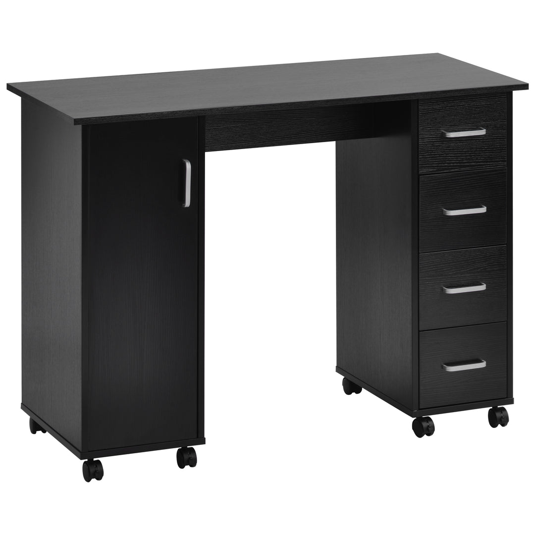 Home Office Computer Desk Table with Drawers White Black