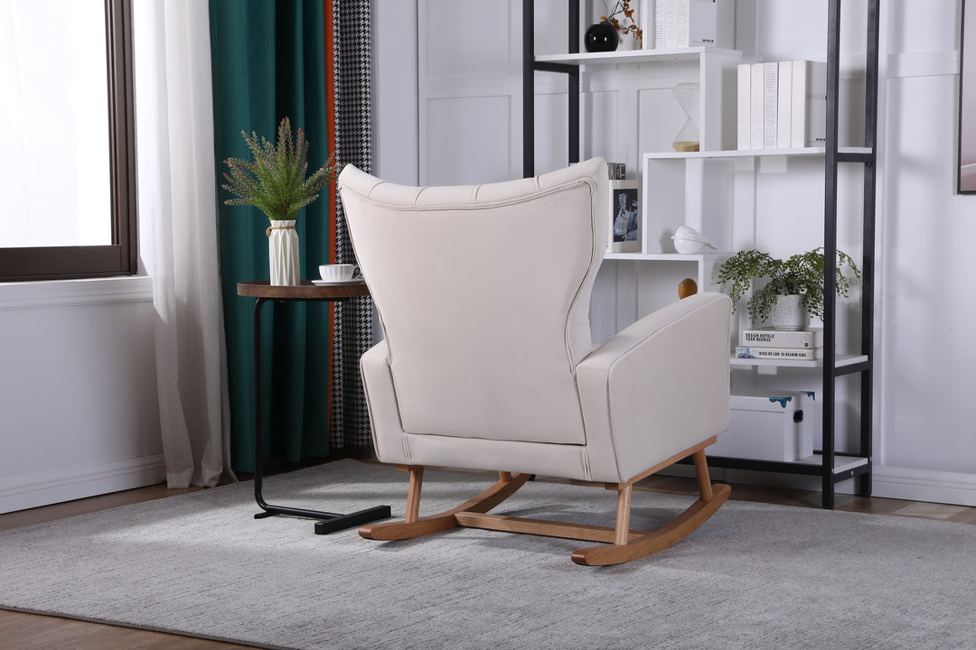 Modern Accent Chair High Backrest Living Room Chair Lounge Arm Rocking Chair