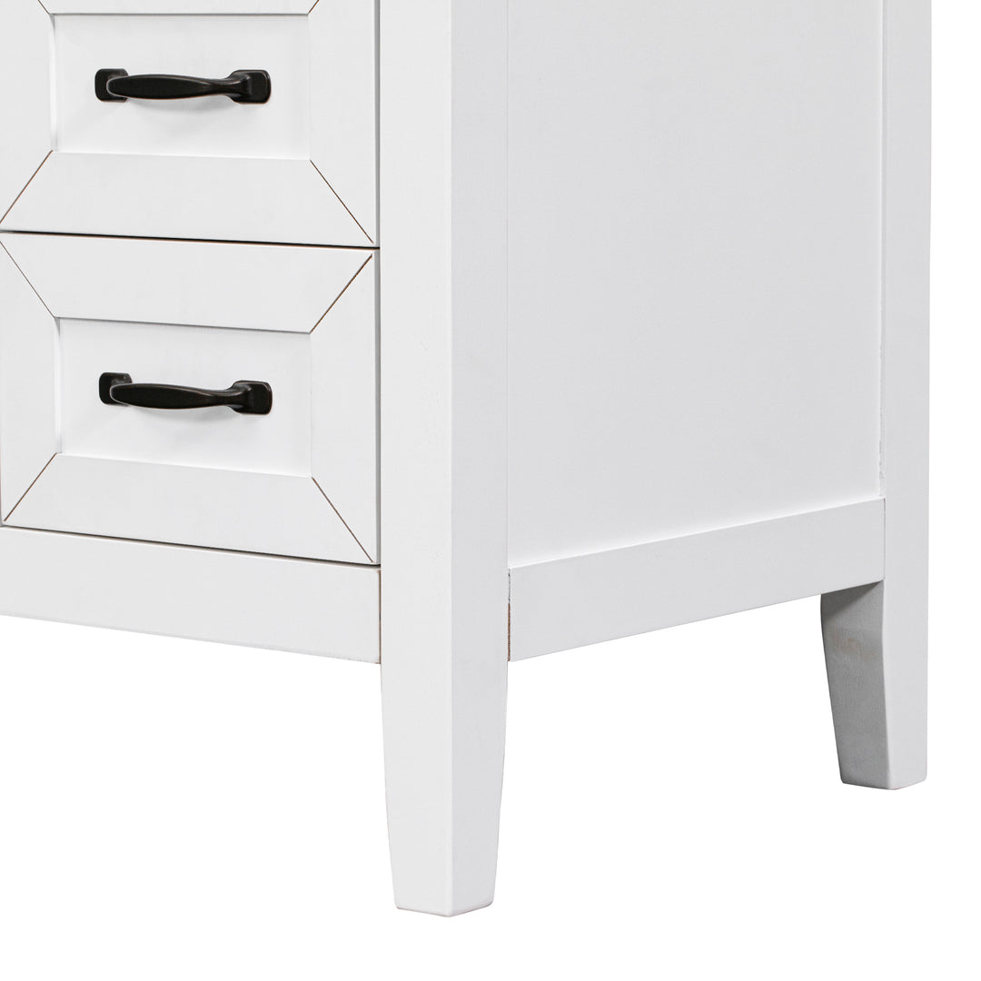 36" Bathroom Vanity with Sink Combo, White Bathroom Cabinet with Drawers, Solid Frame and MDF Board