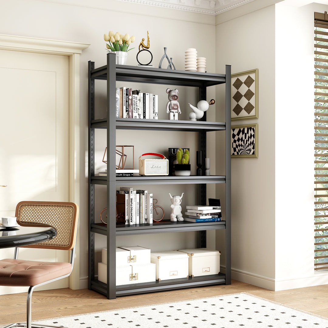 Storage Shelves 5 Tier Heavy Duty Metal Shelving Unit Adjustable Shelving Units and Storage Rack Kitchen Garage Shelf H72 * W47.2 * D23.6