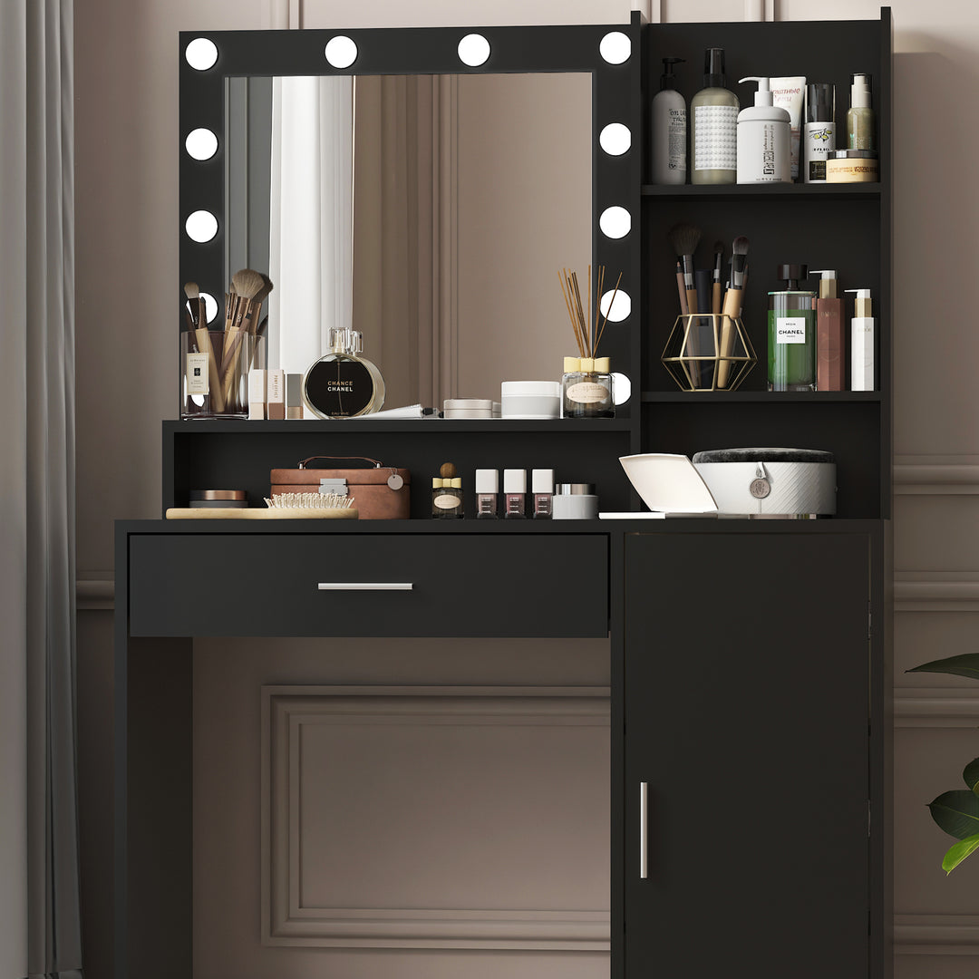 Makeup Vanity Desk with Mirror & Light