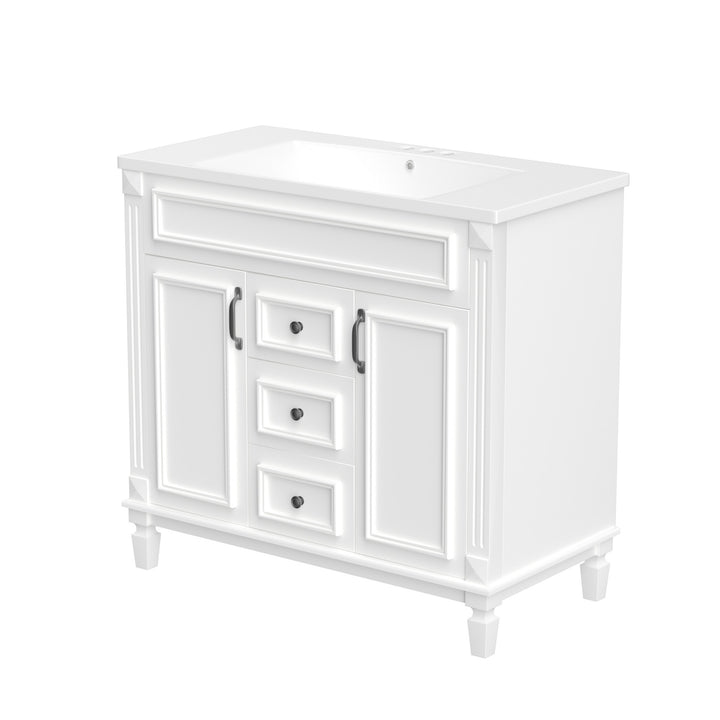 36'' Bathroom Vanity without Top Sink, Cabinet only, Modern Bathroom Storage Cabinet with 2 Soft Closing Doors and 2 Drawers