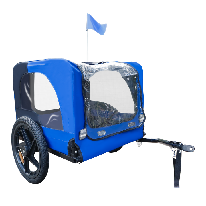 Blue High Quality 16 inch air wheel Pet Bike Trailer for Dogs Foldable Bicycle Pet Trailer