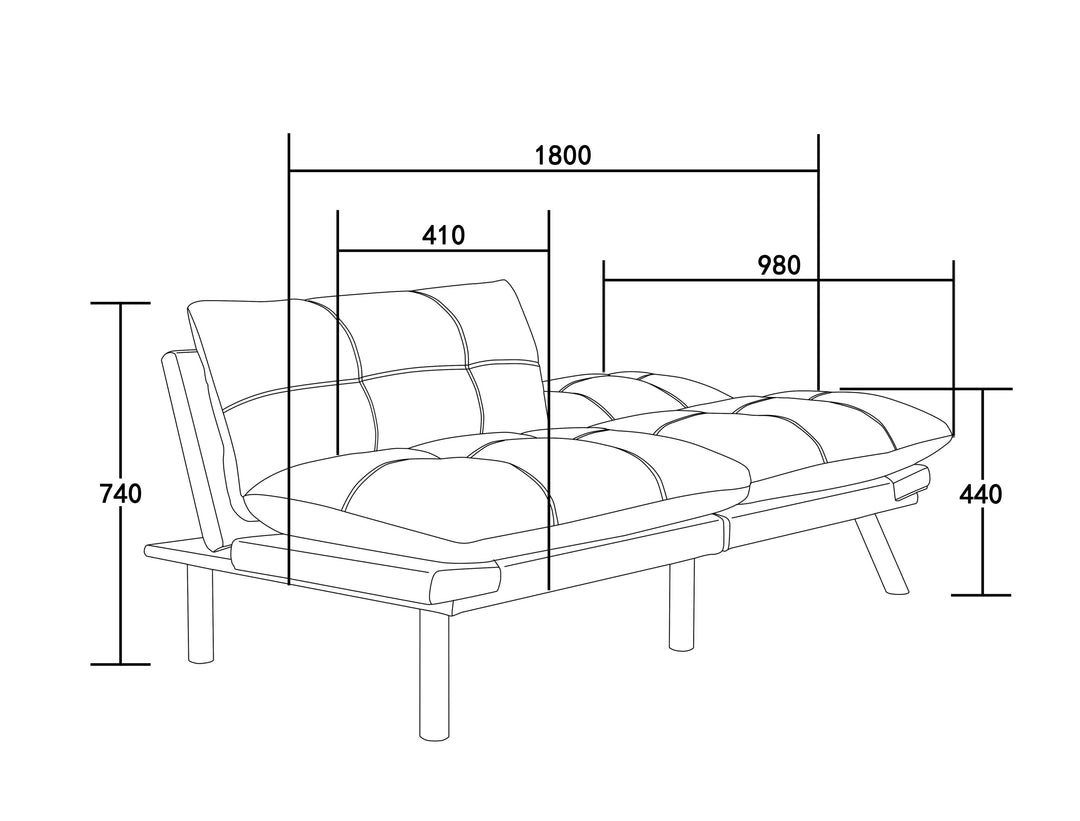 Leatehr Feeling Brown Convertible Folding Modern sofa Bed