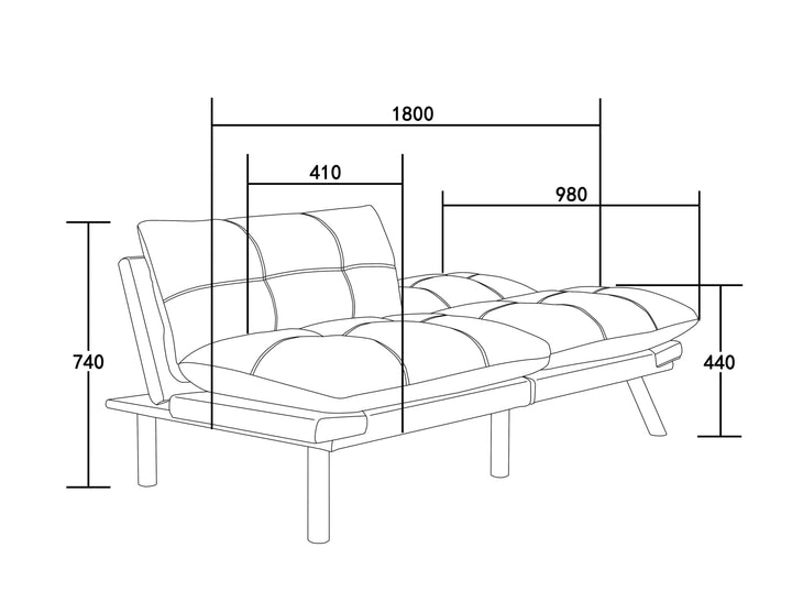 Leatehr Feeling Brown Convertible Folding Modern sofa Bed