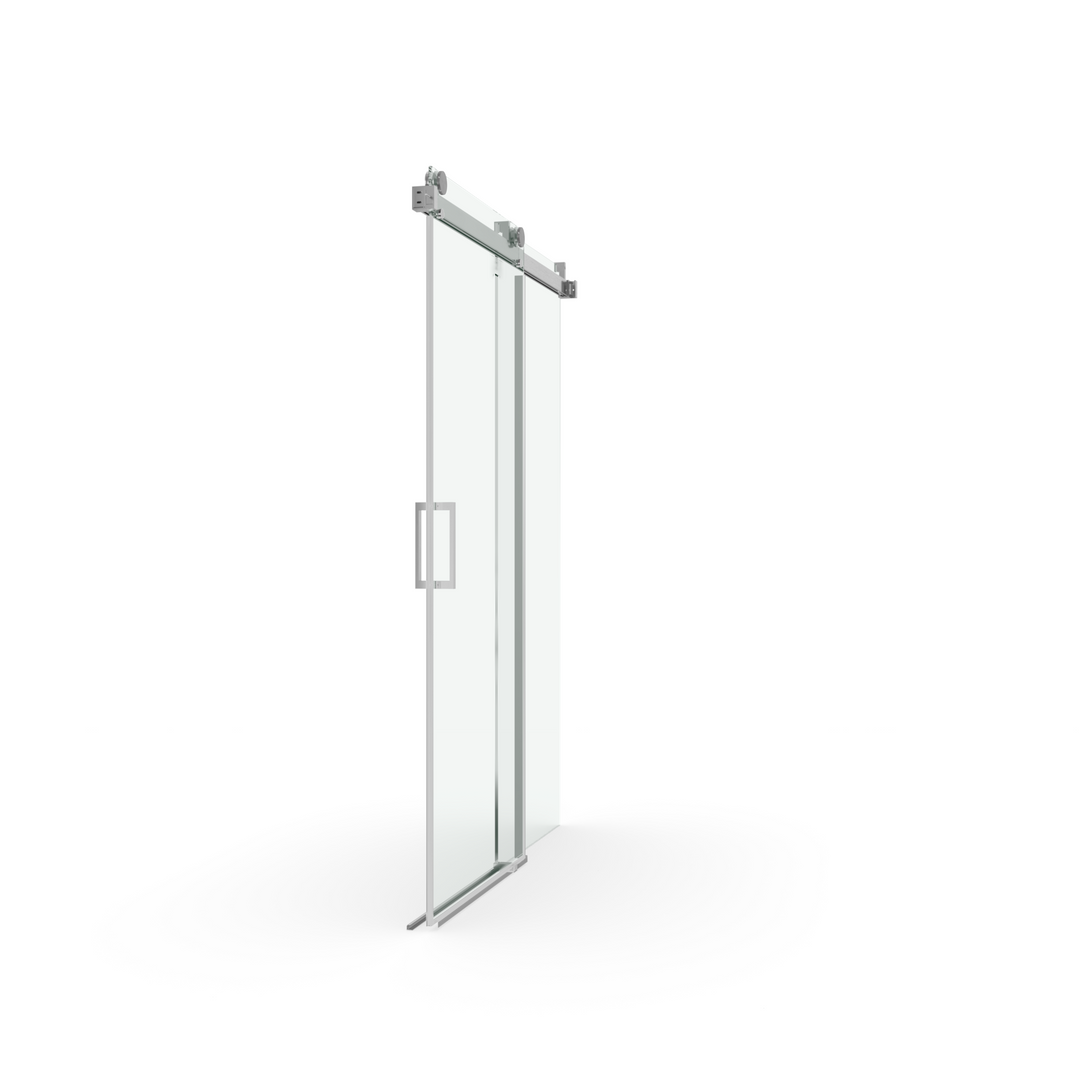 Elan 68 to 72 in. W x 76 in. H Sliding Frameless Soft-Close Shower Door with Premium 3/8 Inch (10mm) Thick Tampered Glass in Brushed Nickel 22D01-72BNX2