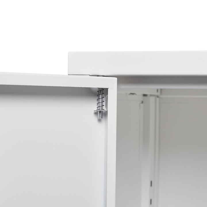 Metal Storage Cabinet with Locking Doors and Adjustable Shelf, Folding Filing Storage Cabinet , Folding Storage Locker Cabinet for Home Office,School,Garage, White