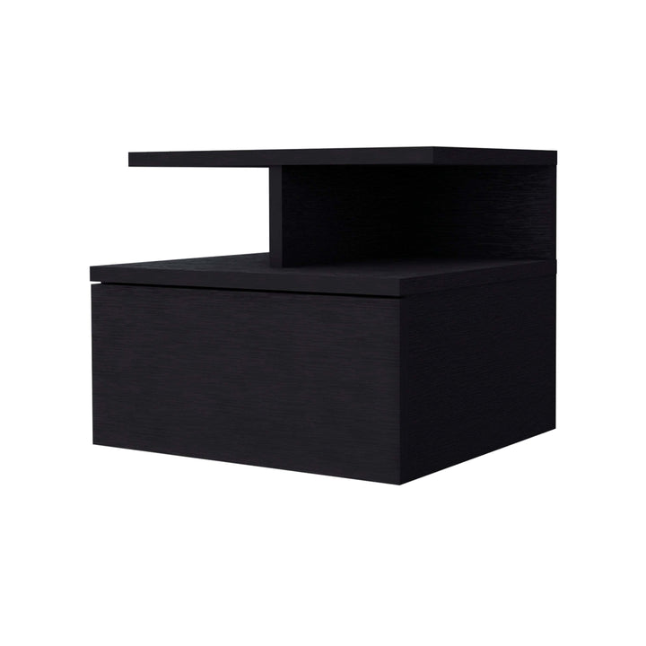 Augusta Floating Nightstand with 2-Tier Shelf and 1-Drawer