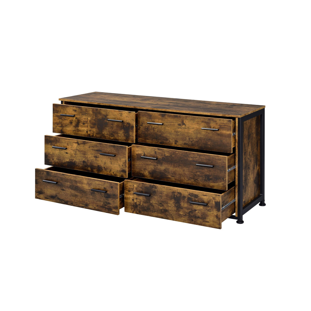 ACME Juvanth Dresser in Rustic Oak & Black Finish 24265