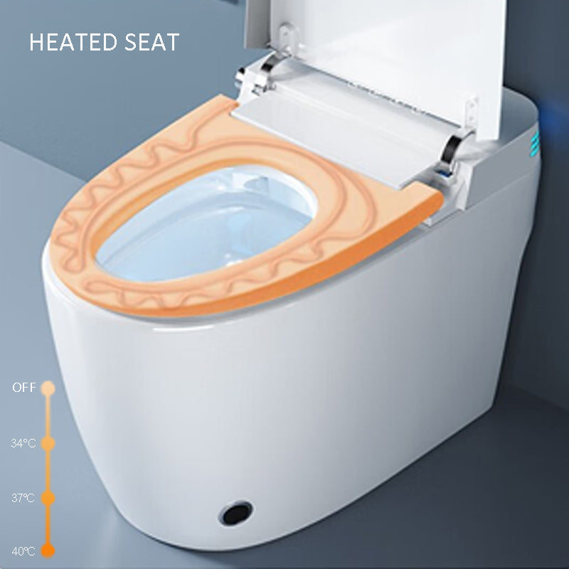 Smart Toilets with Heated Bidet Seat, Portable toilet with bidet built in AUTO Open&Close, Bidet toilet with Dryer and Warm Water,Tankless Toilet in 1.28GPF, White