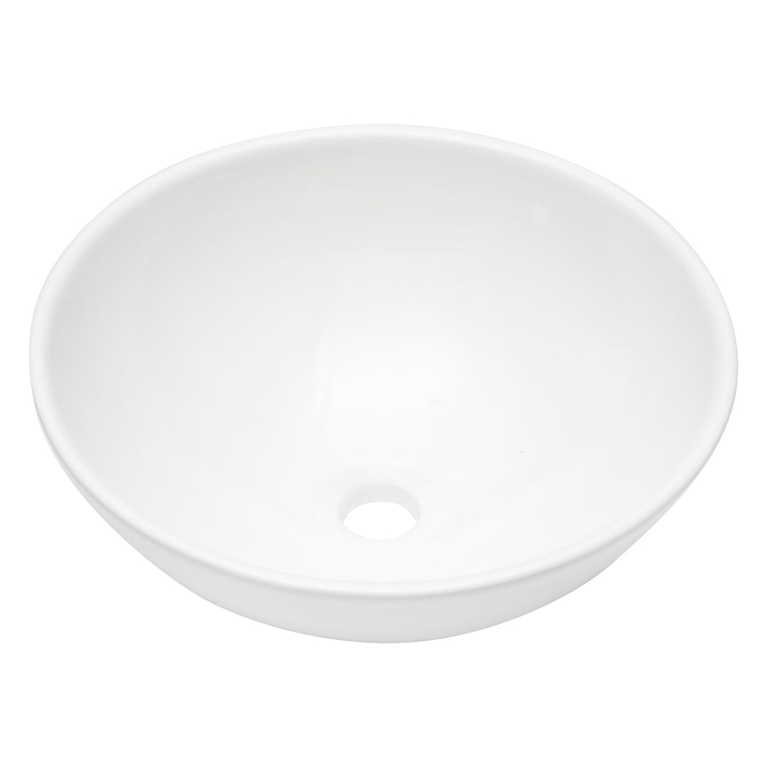 16"x16" White Ceramic Round Vessel Bathroom Sink