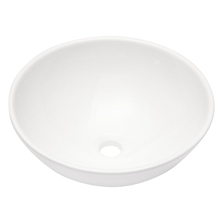 16"x16" White Ceramic Round Vessel Bathroom Sink