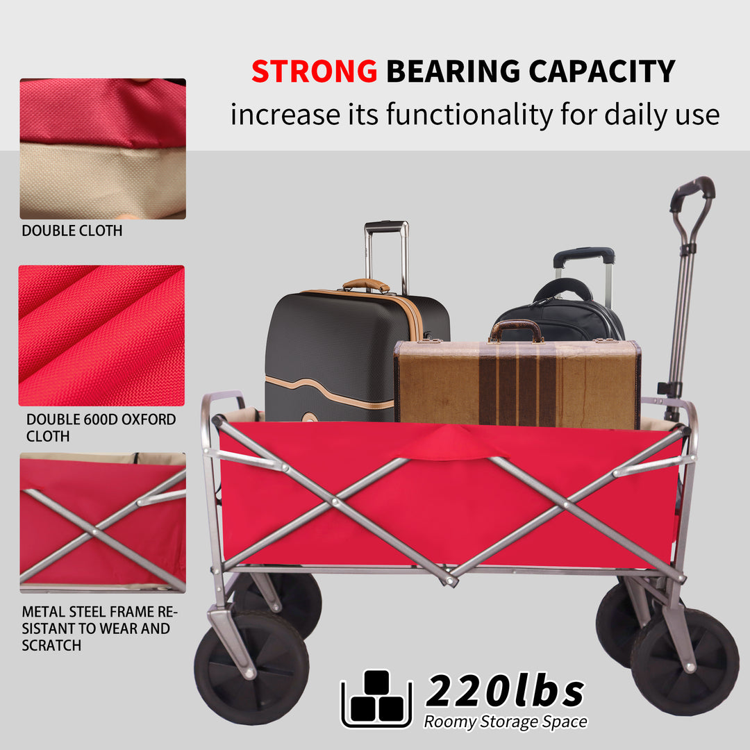 Outdoor Garden Multipurpose Micro Collapsible Beach Trolley Cart Camping Folding Wagon