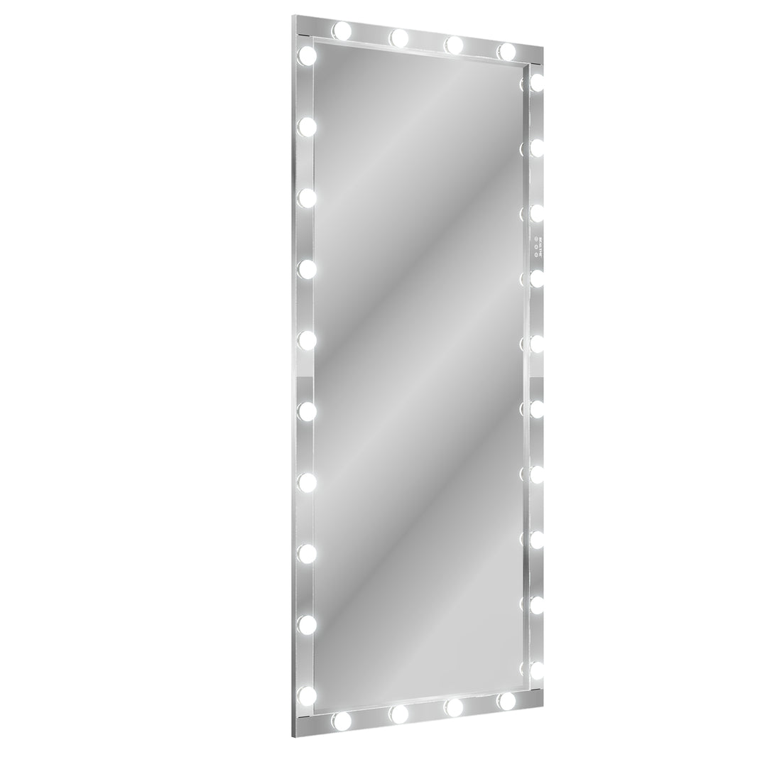 BEAUTME Extra Large 72x36 Inch Hollywood LED Full Body Mirror,Silver Aluminum Framed
