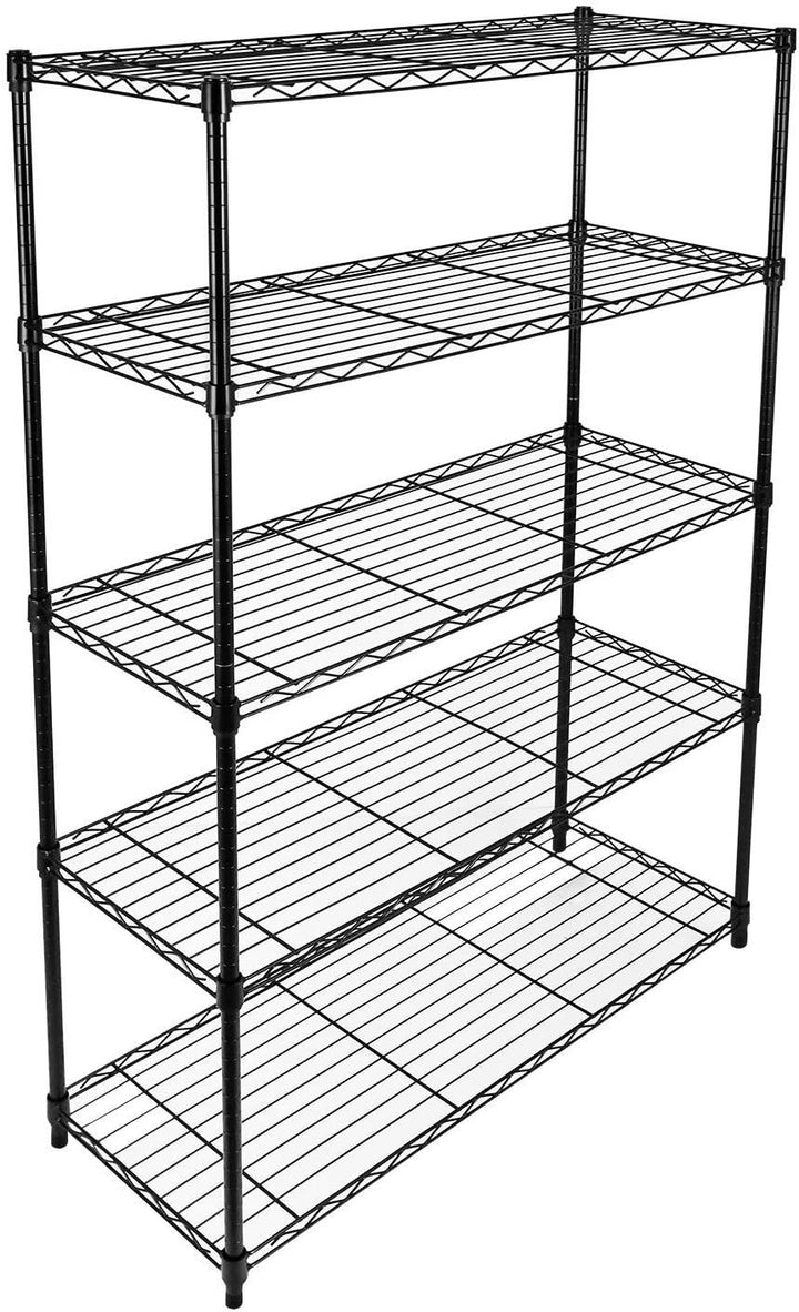 Simple Deluxe Heavy Duty 5-Shelf Shelving Unit with Wheel and Adjustable Feet, 36\'\' X 14\'\' X 60\'\', 5 Tier