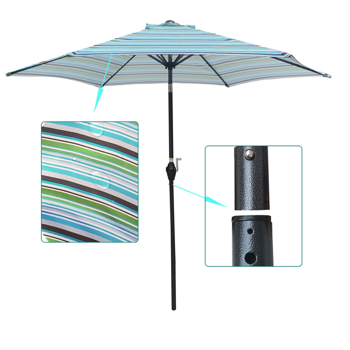 9FT UMBRELLA Blue Stripes