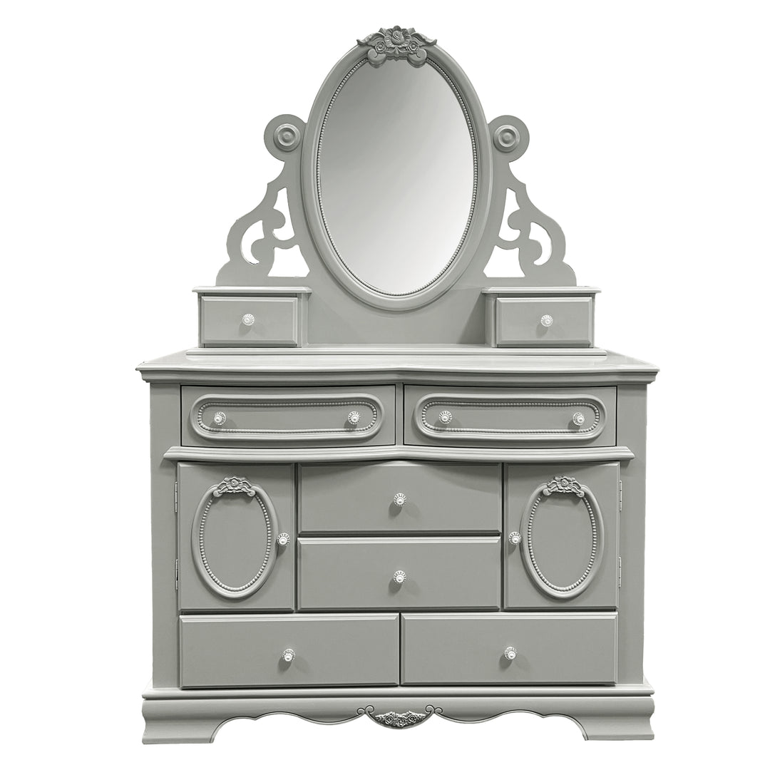 ACME Flora Jewelry Mirror, Gray Finish BD02206