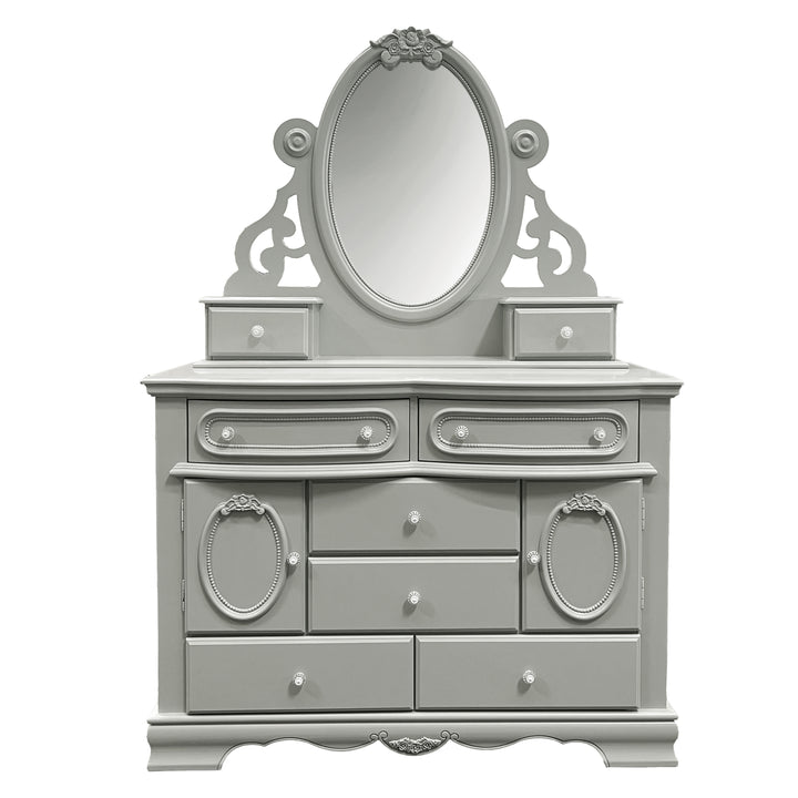 ACME Flora Jewelry Mirror, Gray Finish BD02206