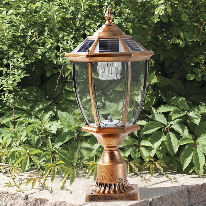 Retro gold Solar Column Headlights With Dimmable LED