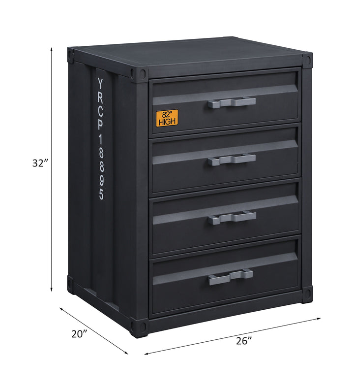 ACME Cargo 4-Drawer Chest, Gunmetal Finish 37956